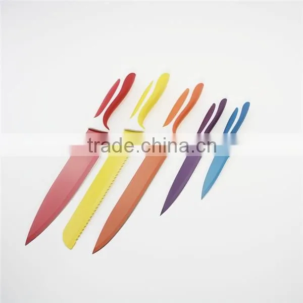 Colorful swiss royalty kitchen 5 pcs knife set
