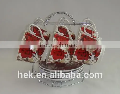 flower colored tea cup and saucer sets