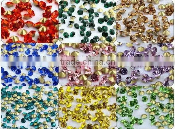 CHINA high quality pointback glass mirror rhinestone