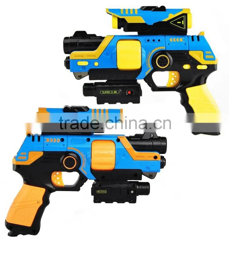 Infrared ray fighting kids plastic electric gun toy with light and sound