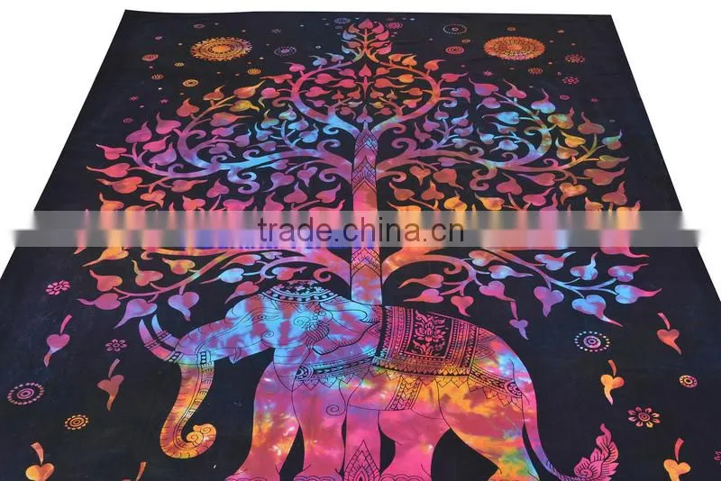 Colourful Printed Mandela Tapestry Wall Decor Throw Table Cover 100% Cotton Bedspread Indian Jaipur Manufacturer & Wholesaler