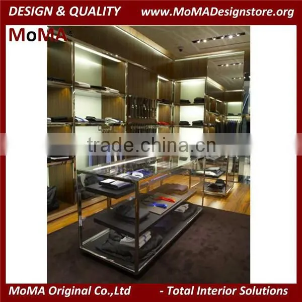 Clothing Display, Garment Display, Metal Frame Glass Display Cabinet