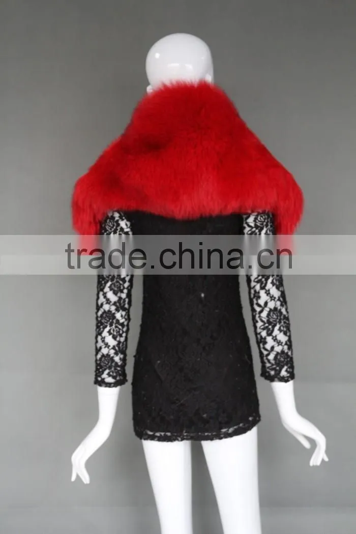 real fur trim / wholesale fox fur trim /detachable fox fur collar