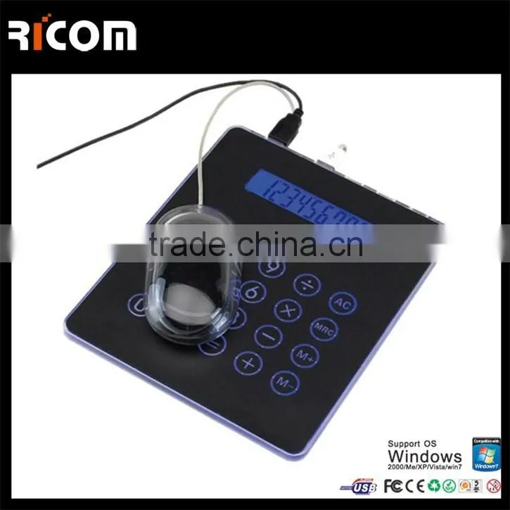 Multifunction 3 port usb hub calculator mouse pad--MP217