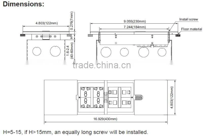 flat push type Floor box