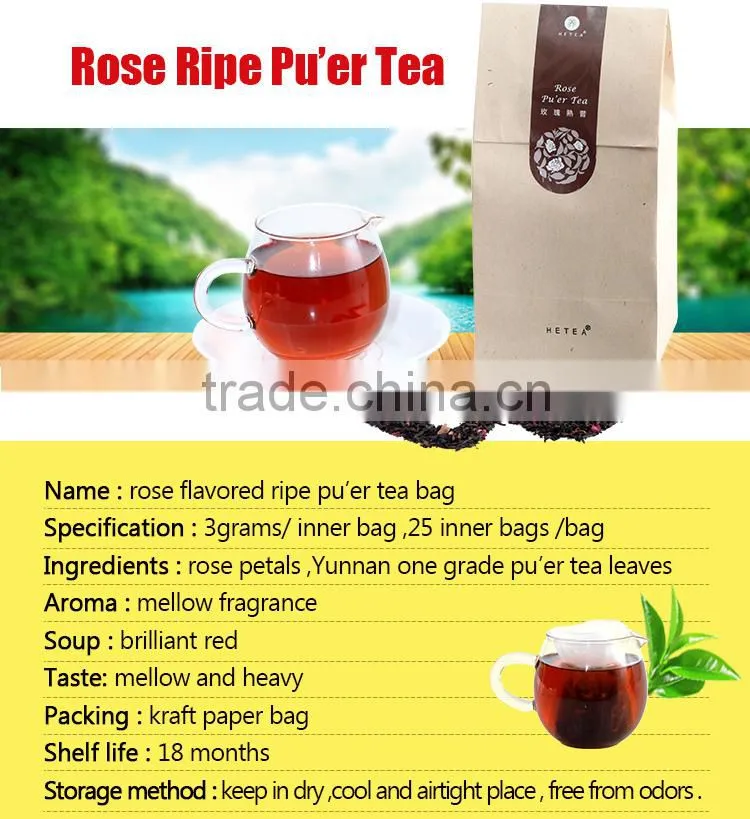 healthy tea yunnan loose leaves puer tea bag