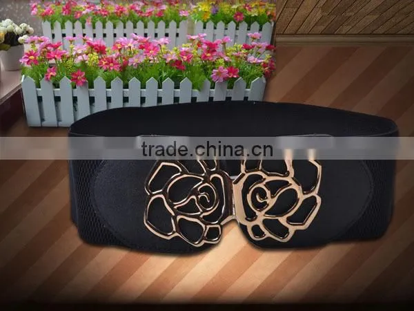 All Match Flower Buckle Ladys Belt Fashion Western Stretch Waist Belt