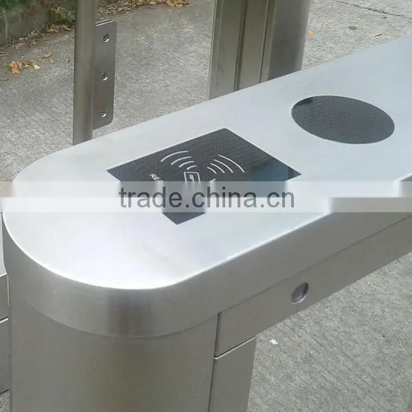 Optical Barrier-type flow control turnstile for Internal Installation with swinging glass doors