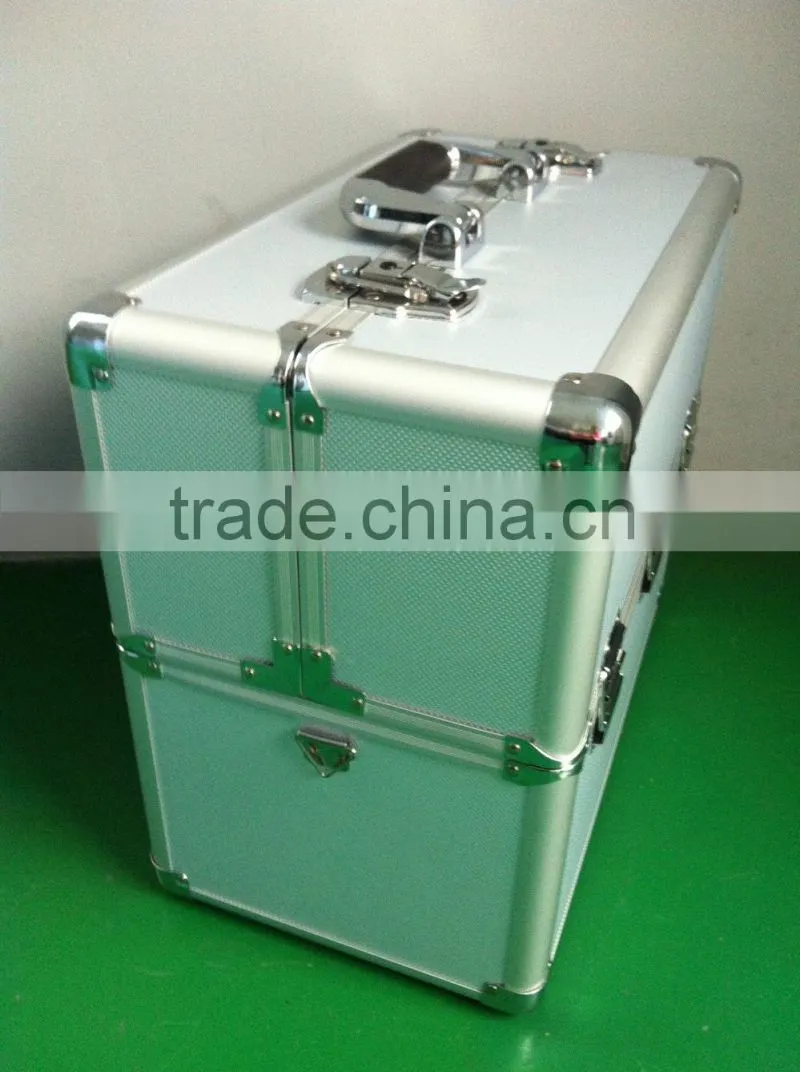 aluminum storage carrying with rremovable dividers double-open aluminum tool box set