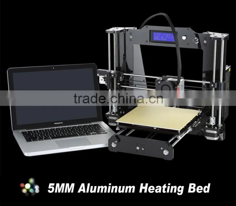 High Quality Precision Reprap Prusa i3 DIY 3d Printer kit (with 1 Roll Filament 8GB SD card,LCD)7 Material size 225*225*200mm