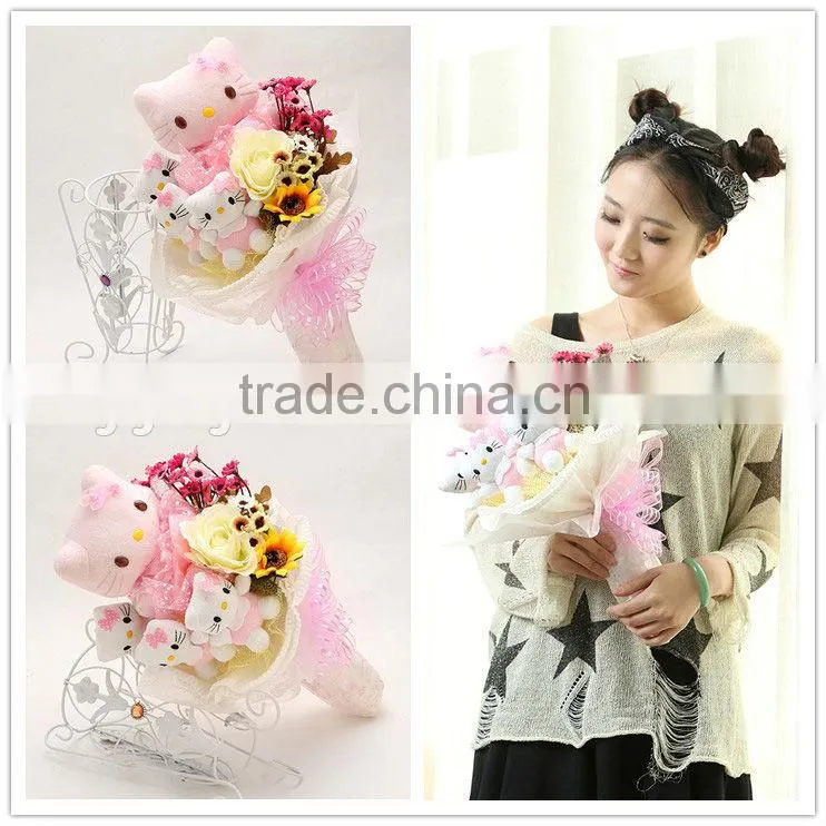 Plush Kitty Flower Best Selling Valentines Gifts