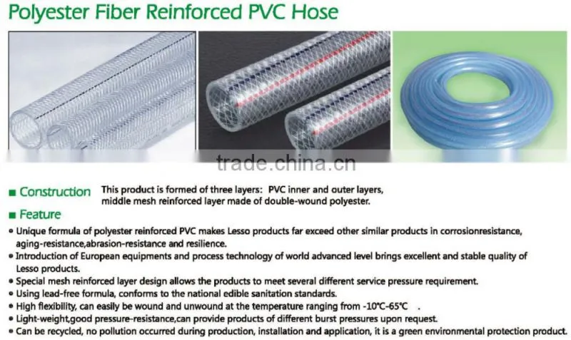 Lesso good quality pvc fiber hose pvc hose pipe