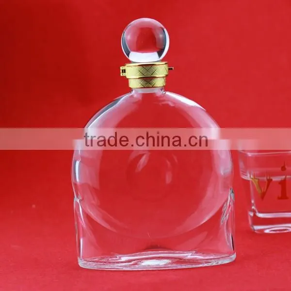 Fanctory direct sale frosted cork bottles 500ml super flint glass bottle aluminium cap water bottle