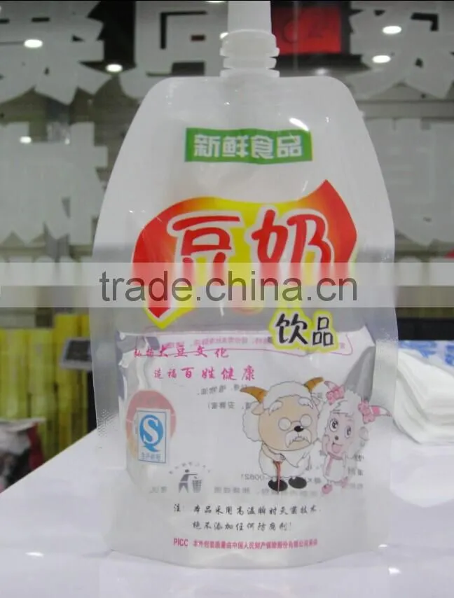Soy Milk Packaging pouch with spout