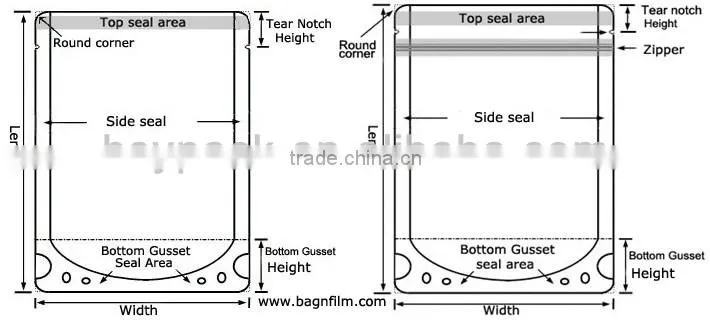 slider zipper bag/huakuai bag/pouch