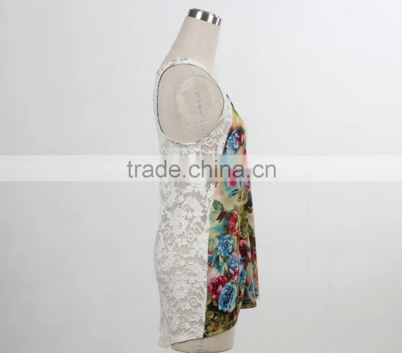 F5S15061 Women Print Vest Fitness