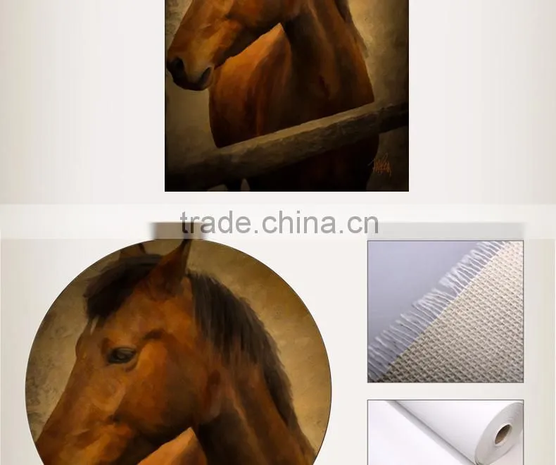 2016 hot selling horse animal oil painting with frame