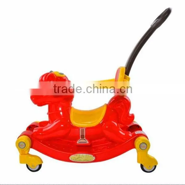 Plastic children toy tricycle with hobbyhorse function,wholesale baby rocking horse swing car