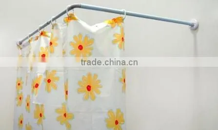 Bathroom accessory L shaped shower curtain pole
