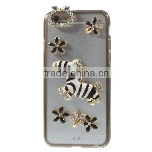 3D Rhinestone phone case clear case for apple iPhone 6