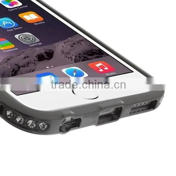 Diamond phone metal Bumper Frame case For iphone 6 plus, diamond phone case