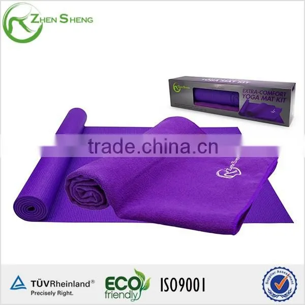 ZHENSHENG microfiber gym yoga mat towel kit with mat