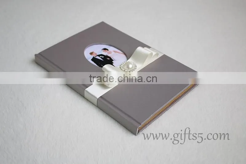 Personalized wedding guest book wiht photo frame