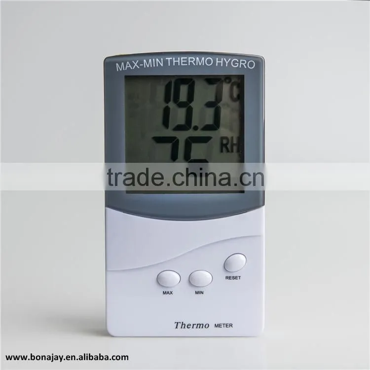 Digital Indoor Thermometer Hygrometer Clock Temperature Humidity Meter household