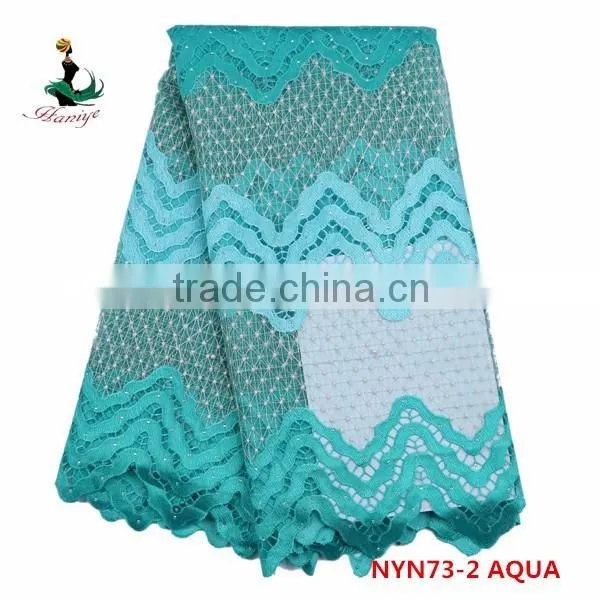 Haniye 2016 wholesale latest nigeria tulle lace fabric new embroidery french net lace fabric /NYN73