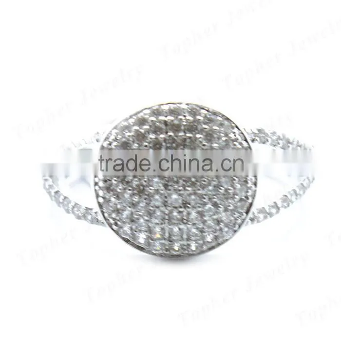 Bulk sale 925 sterling silver AAA zricon women elegant ring rhodium plated