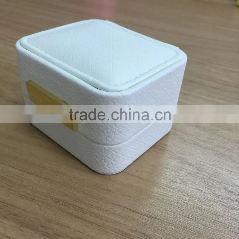 White color leatherette earring box