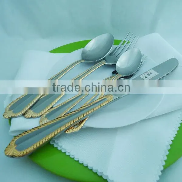Unique design stainless steel gold tableware