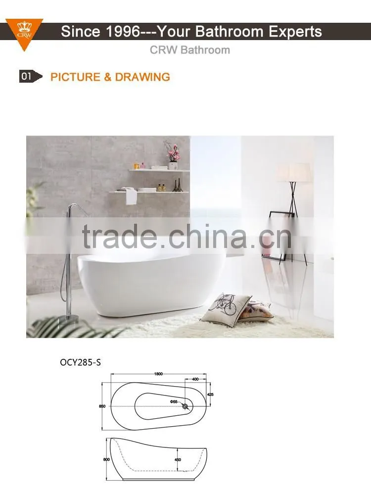 CRW OCY285-S Freestanding Soaking Bathtub