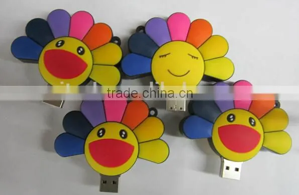 Customized logo 32GB Soft PVC colorful big flower shaped USB flash drive gift 100% real capacity usb flash disk memory USB 2.0