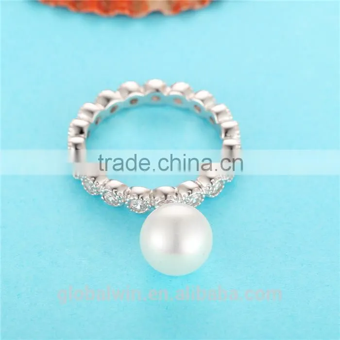 Freshwater Pearl Ring For Women Jewerly Silver 925 With Zircon Natural Pearl Rings