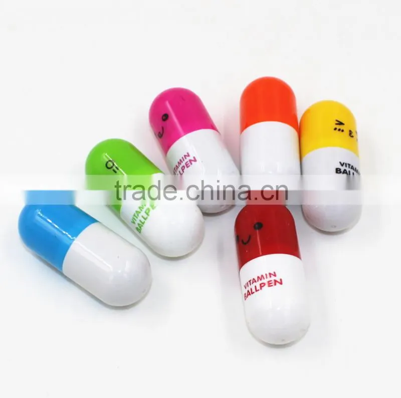 Pill Ball Point Pen Telescopic Vitamin Capsule Ballpen Stationery