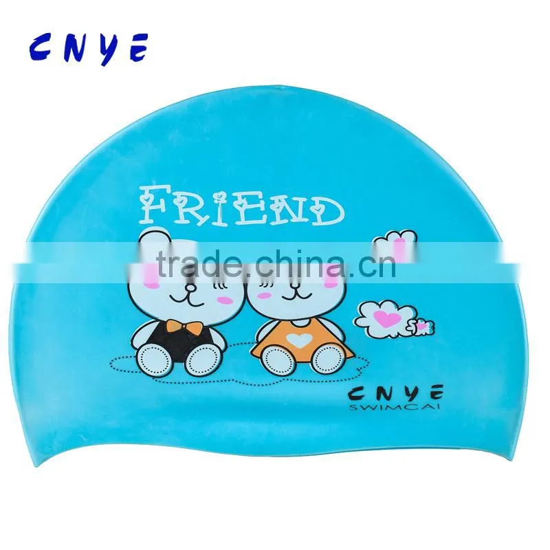 CNYE Good brand kids swimming cap waterproof boys girls swimming cap fashionable kids swimming cap
