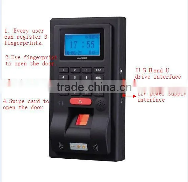 Access control & time attendance with golden and black colors biometric time attendance device with tcp
