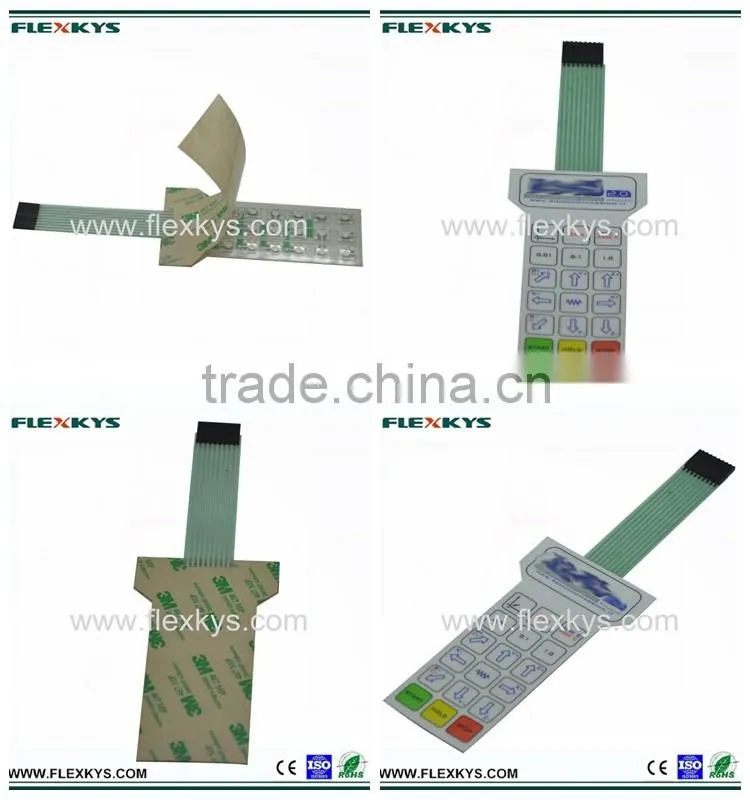 Custom-made High Quality Poly Dome Membrane Swtich with Flat Keys for Industrial Equipment
