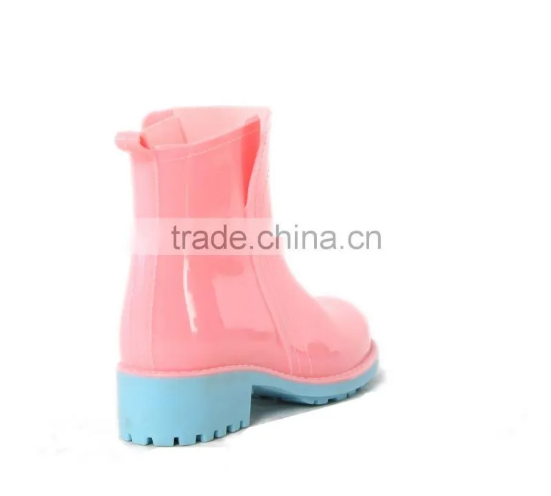 PVC pink and blue fashionabale, hot and cheap and comfortable and safty rain boots