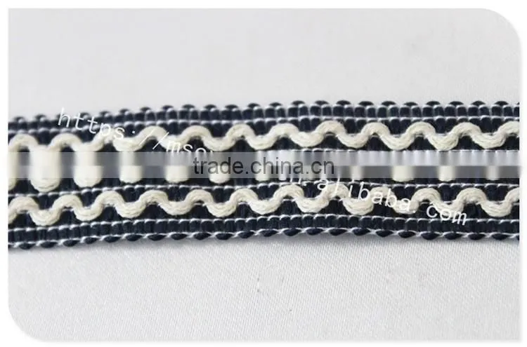 High qualoity 2cm width wave embroidery elastic webbing wholesale