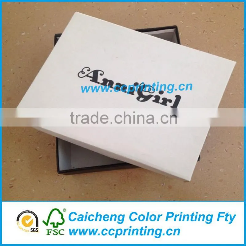 Customized lid and tray rigid paper baby shoe box