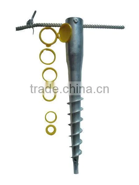 Hot Dipped Galv. Highest Quality Ground Screw Pole Anchor