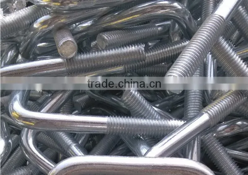 Customized M4 thread stainless steel U bolts galvanized threaded bolt