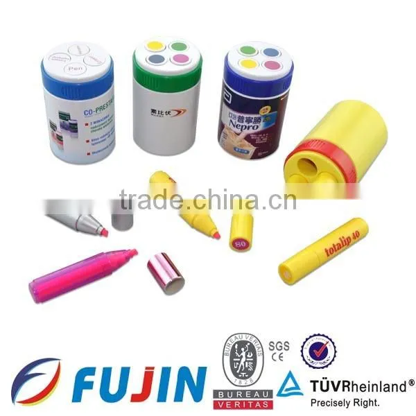 2*1 syringe/injection highlighter with memo and base/Needle cylinder pen/combo highlighter pens made in china
