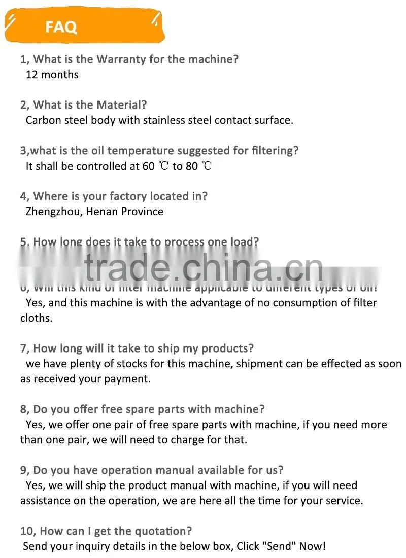 100kg/h Commercial oil filtering machine/cooking oil filter/edible oil purifier