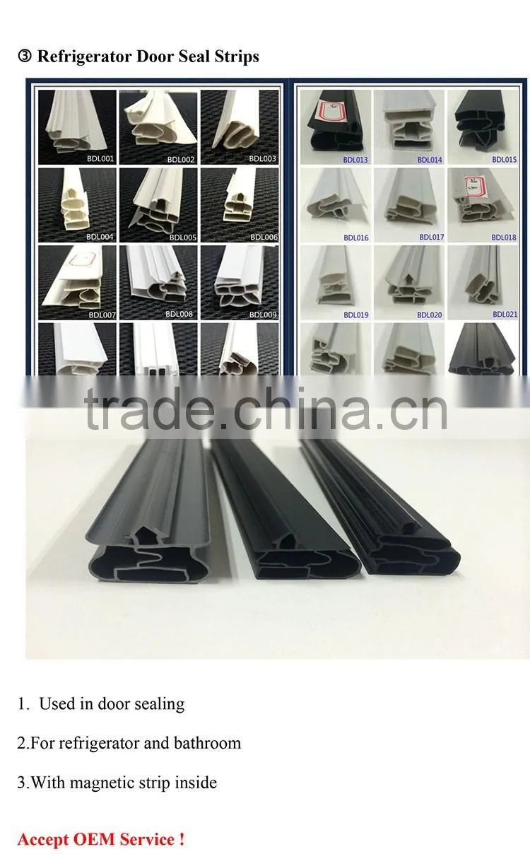 Co-extruded automotive rubber seals door weatherstrip for cars