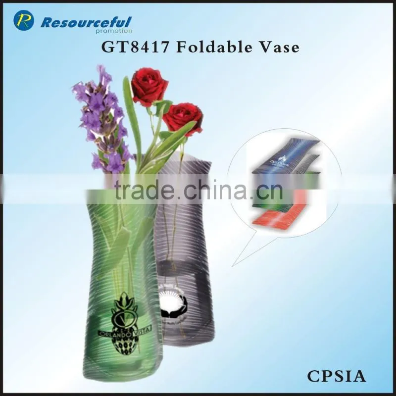 best promotion pvc flower vase,folding plastic flower vase
