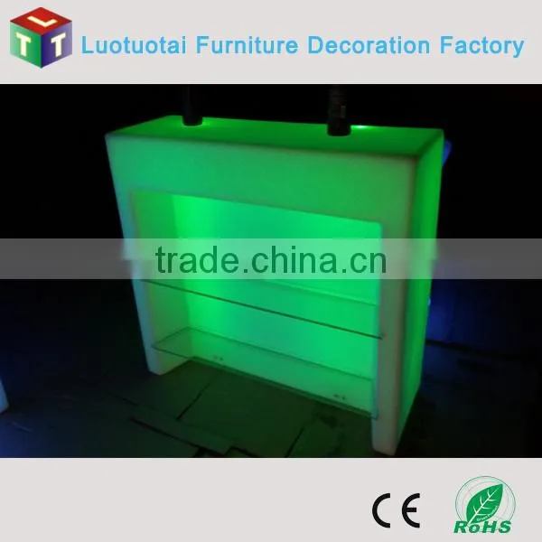 Plastic Rechargeable Illuminated Hotel Club Plastic LED Bar Counter