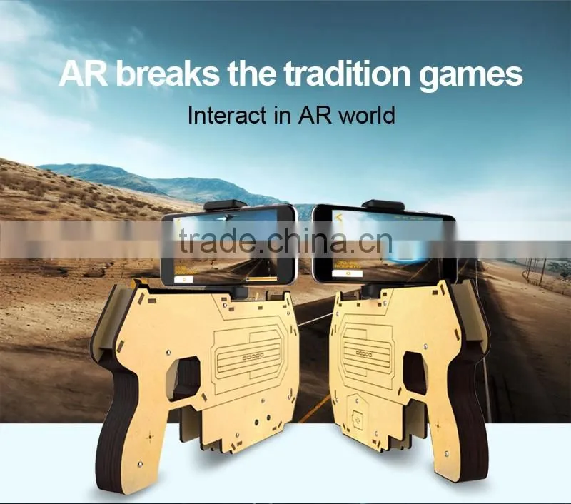 2017 rgknse/locse Toy bluetooth wireless shooting game player wood AR game gun
